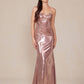 Nox Anabel T1499 Dress Strapless Metallic Satin Fitted Gown