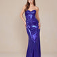 Nox Anabel T1499 Dress Strapless Metallic Satin Fitted Gown