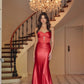 Nox Anabel T1500 Dress Satin Strapless Floor Length Keyhole Bodice