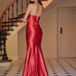 Nox Anabel T1500 Dress Satin Strapless Floor Length Keyhole Bodice