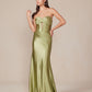 Nox Anabel T1500 Dress Satin Strapless Floor Length Keyhole Bodice
