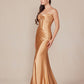Nox Anabel T1500 Dress Satin Strapless Floor Length Keyhole Bodice