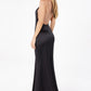 Astee T2005 Fitted Sleek Twisted Halter Top Satin Mermaid Gown