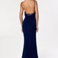 Astee T2008 Fitted Spaghetti Strap Open Back with Lace Detail Gown