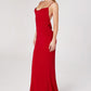 Astee T2008 Fitted Spaghetti Strap Open Back with Lace Detail Gown