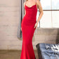 Astee T2008 Fitted Spaghetti Strap Open Back with Lace Detail Gown