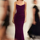 Astee T2008 Fitted Spaghetti Strap Open Back with Lace Detail Gown