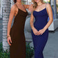 Astee T2008W Fitted Spaghetti Strap Open Back with Lace Detail Gown