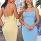 Astee T2008 Fitted Spaghetti Strap Open Back with Lace Detail Gown