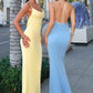 Astee T2008 Fitted Spaghetti Strap Open Back with Lace Detail Gown