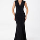 Astee T2009 Long V-Neckline Ruched Mermaid Gown