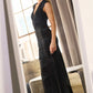 Astee T2009 Long V-Neckline Ruched Mermaid Gown