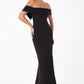 Astee T2011 Off the Shoulder Fitted Evening Gown Back Slit