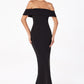 Astee T2011 Off the Shoulder Fitted Evening Gown Back Slit