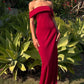 Astee T2011 Off the Shoulder Fitted Evening Gown Back Slit