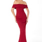 Astee T2011 Off the Shoulder Fitted Evening Gown Back Slit