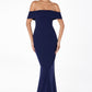 Astee T2011 Off the Shoulder Fitted Evening Gown Back Slit