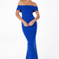 Astee T2011 Off the Shoulder Fitted Evening Gown Back Slit