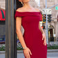 Astee T2011 Off the Shoulder Fitted Evening Gown Back Slit