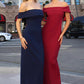 Astee T2011 Off the Shoulder Fitted Evening Gown Back Slit
