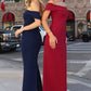 Astee T2011 Off the Shoulder Fitted Evening Gown Back Slit