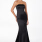 Astee T2012 Strapless Fitted Mermaid Gown with Scarf