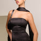 Astee T2012 Strapless Fitted Mermaid Gown with Scarf