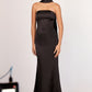 Astee T2012 Strapless Fitted Mermaid Gown with Scarf