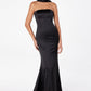Astee T2012 Strapless Fitted Mermaid Gown with Scarf