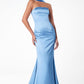 Astee T2012 Strapless Fitted Mermaid Gown with Scarf
