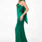 Astee T2012 Strapless Fitted Mermaid Gown with Scarf