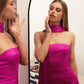 Astee T2012 Strapless Fitted Mermaid Gown with Scarf