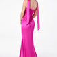 Astee T2012 Strapless Fitted Mermaid Gown with Scarf