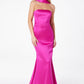Astee T2012 Strapless Fitted Mermaid Gown with Scarf