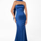 Astee T2012 Strapless Fitted Mermaid Gown with Scarf