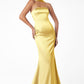 Astee T2012 Strapless Fitted Mermaid Gown with Scarf