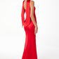 Astee T2012 Strapless Fitted Mermaid Gown with Scarf