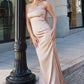 Astee T2012 Strapless Fitted Mermaid Gown with Scarf