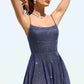 Ladivine Amoris T213 Sleeveless Spaghetti Strap A-Line Glitter Gown