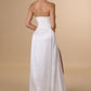 Amoris T215W Fitted Strapless Luxurious Satin Side Sash Wedding Dress