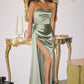 Amoris T215 Fitted Strapless Luxurious Satin Side Sash Evening Dress