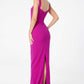 Astee T3000 Classic Modest Fitted Gown with Back Leg Slit