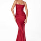 Astee T3001 Long Fitted Evening Gown Strappy Open Back