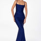 Astee T3001 Long Fitted Evening Gown Strappy Open Back