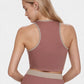 Trophy Yoga contrast cropped sports bra, made in USA, shown from the front