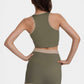 Trophy Yoga contrast cropped sports bra, made in USA, shown from the front