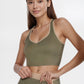 Trophy Yoga contrast cropped sports bra made in USA with supportive fit and athletic design