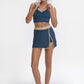 Trophy Yoga contrast cropped sports bra, made in USA, shown from the front