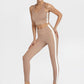 Trophy Yoga side split crop top in four-way stretch fabric, made in USA