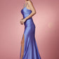 Nox Anabel T481 Long Scoop Neck Spaghetti Strap Fitted Gown Slit